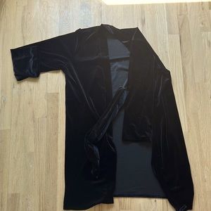 Black velvet robe